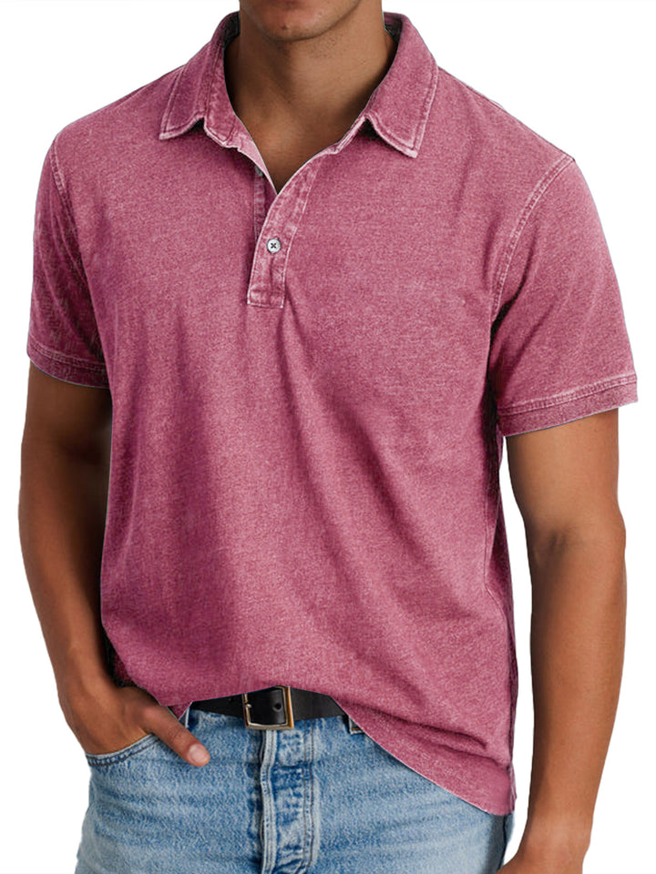 Men's Refined Heritage Polo Shirt - Crisp Collar Detail — Pink