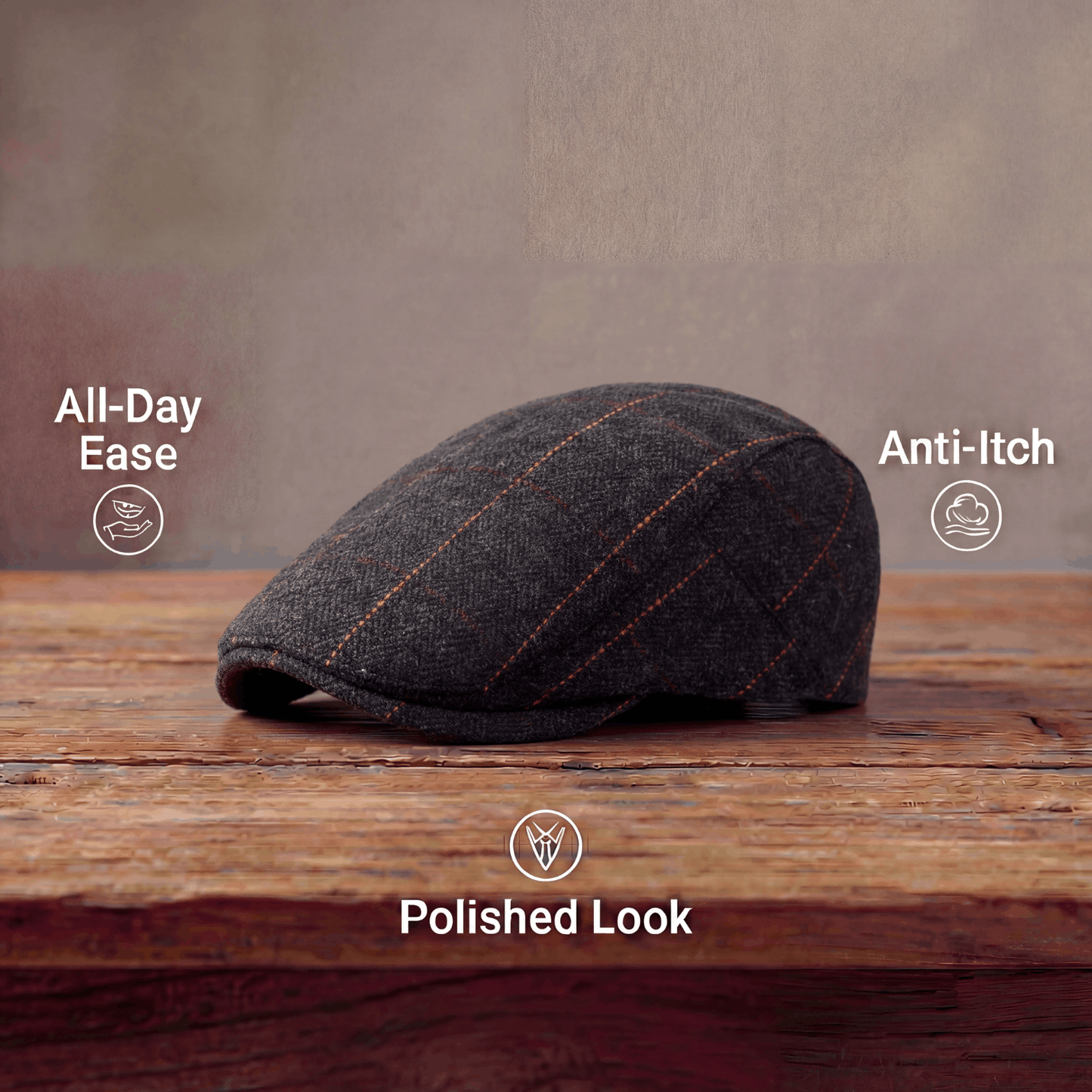 Edward | Heritage Pinstripe Stitch Flat Cap
