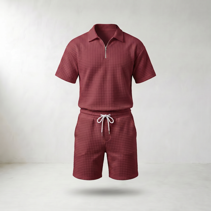 Gerald Half-Zip Polo Shorts Set