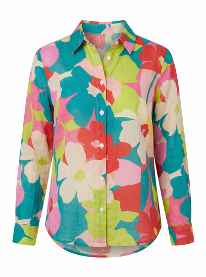 Terri Printed Button-Up Blouse