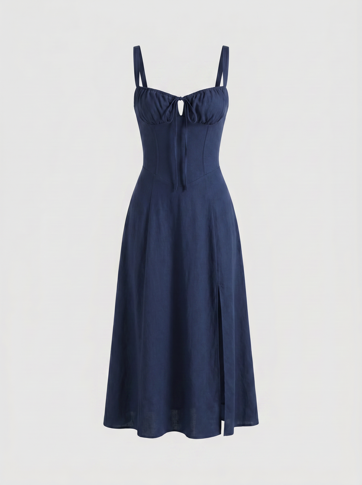 Valentina Floral Corsage Slit Midi Dress