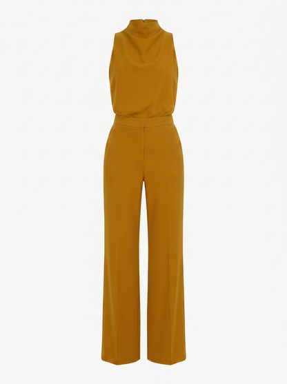 Saphirelle High Neck Wide-Leg Jumpsuit