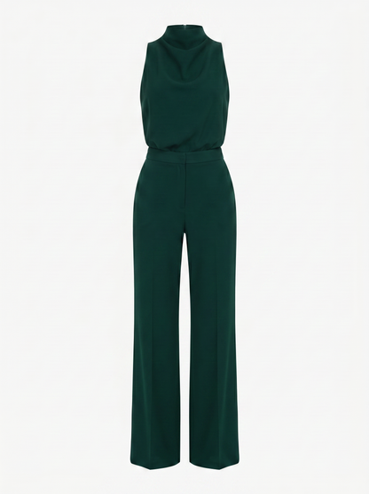 Saphirelle High Neck Wide-Leg Jumpsuit