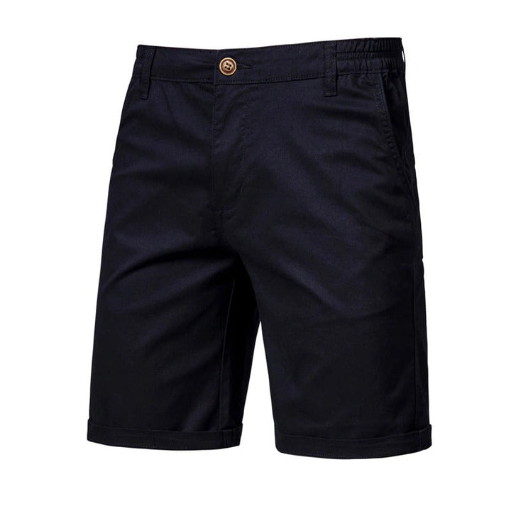 Men's Casual Shorts with Stretch Waistband - Relaxed Summer Essentials — Black