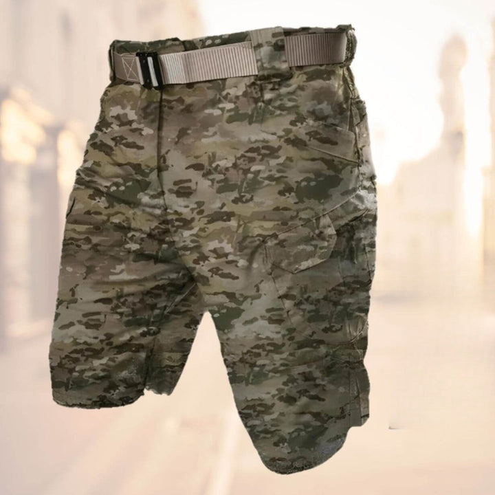 Men's Tactical Cargo Shorts with Utility Pockets - Rugged Outdoor Workwear Shorts — Military