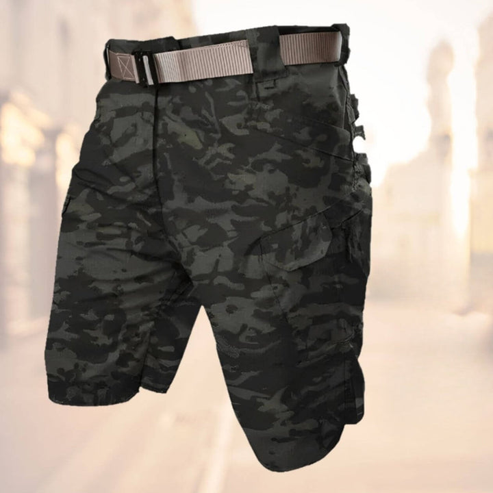 Men's Tactical Cargo Shorts with Utility Pockets - Rugged Outdoor Workwear Shorts — Dark Green