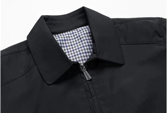Herrenjacke mit Hemdjacken-Kragen und Karofutter – Raffaele