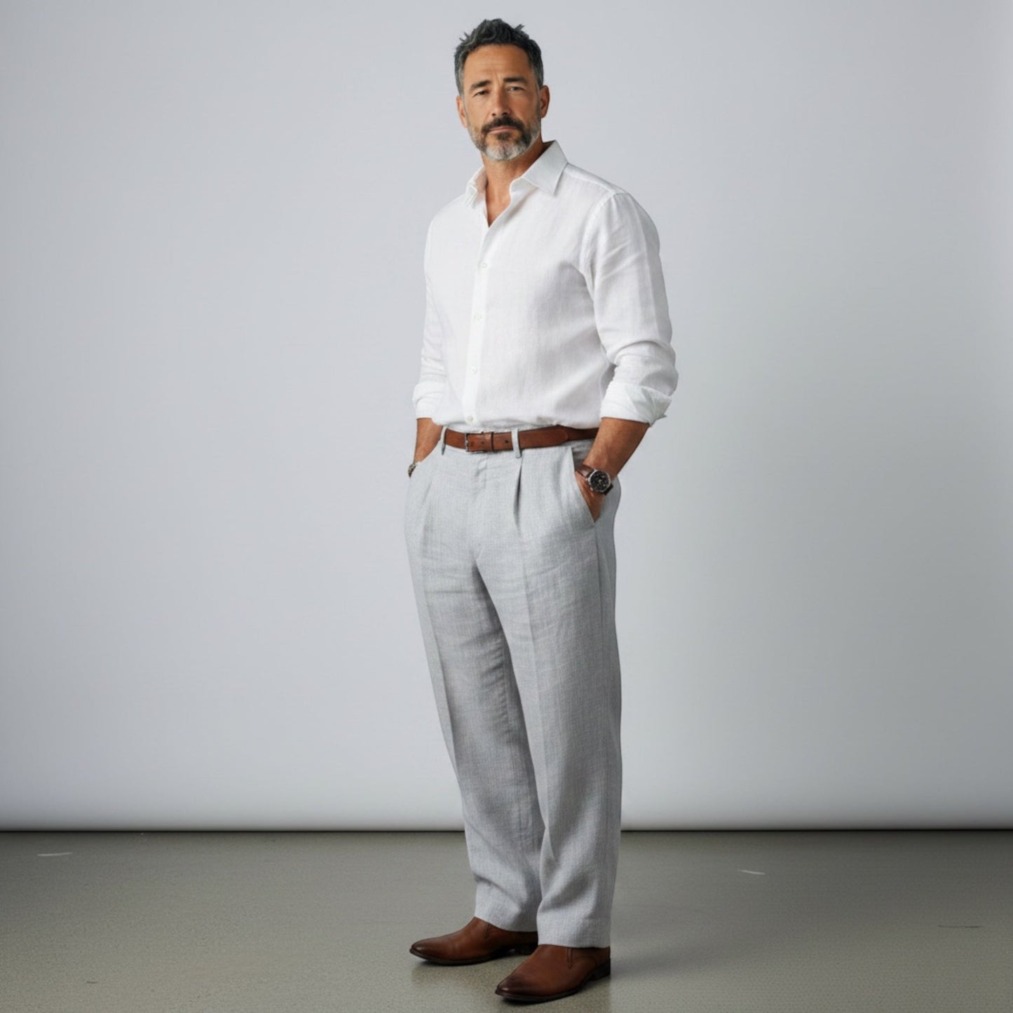 Ellmont London | Men’s Lightweight Business Casual Linen Trousers