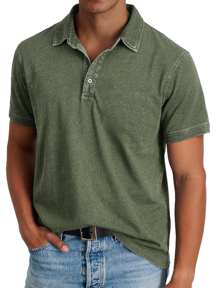 Men's Refined Heritage Polo Shirt - Crisp Collar Detail — Army Green