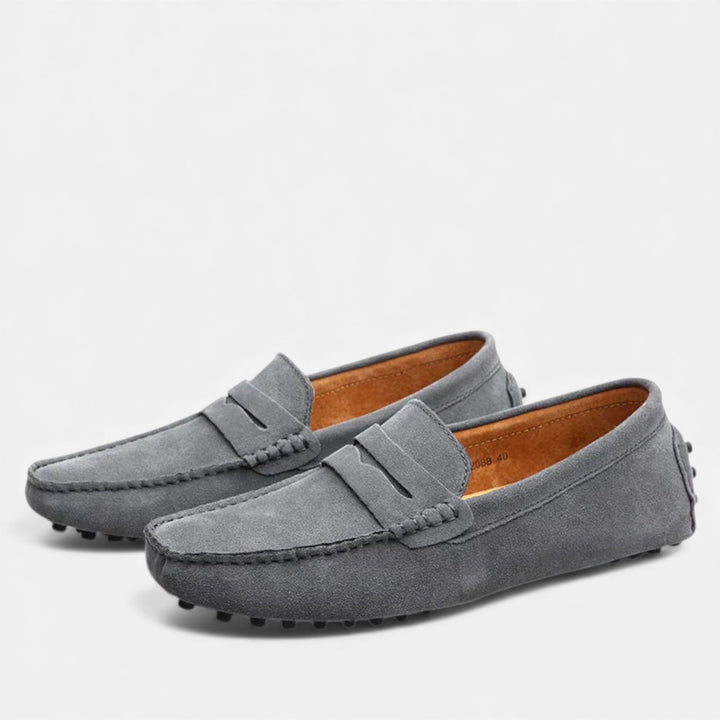 Men's Slip-On Driver Loafers - Suede Look — Grey