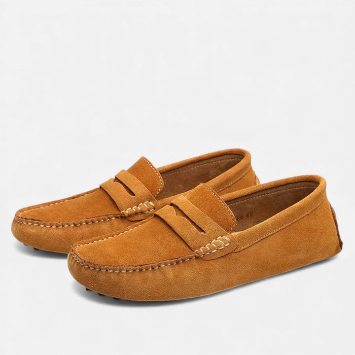 Men's Slip-On Driver Loafers - Suede Look — Khaki