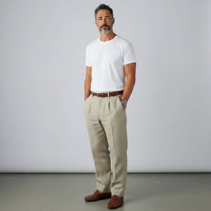 Ellmont London | Men’s Lightweight Business Casual Linen Trousers
