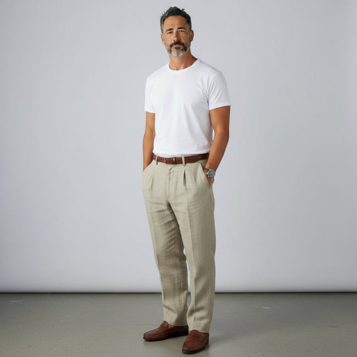 Ellmont London | Men’s Lightweight Business Casual Linen Trousers