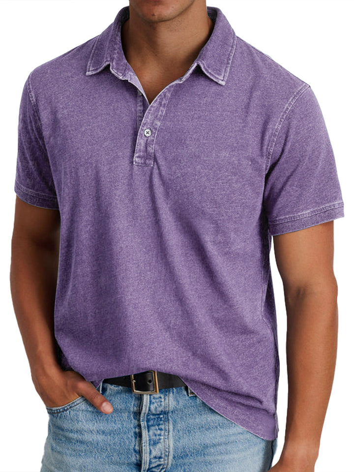 Men's Refined Heritage Polo Shirt - Crisp Collar Detail — Violet