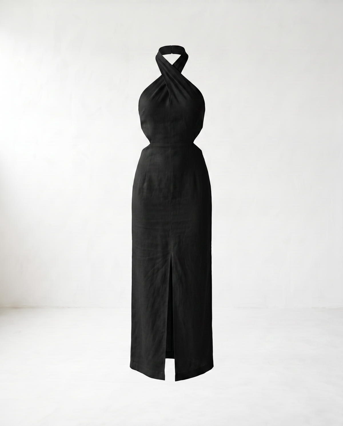 Adele Bohemian Halter Linen Dress