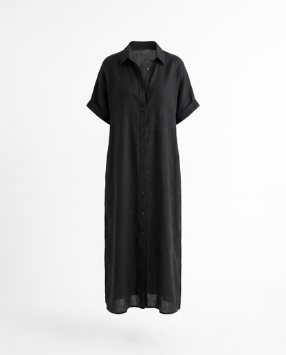 Gemma Belted Linen Shirt Dress