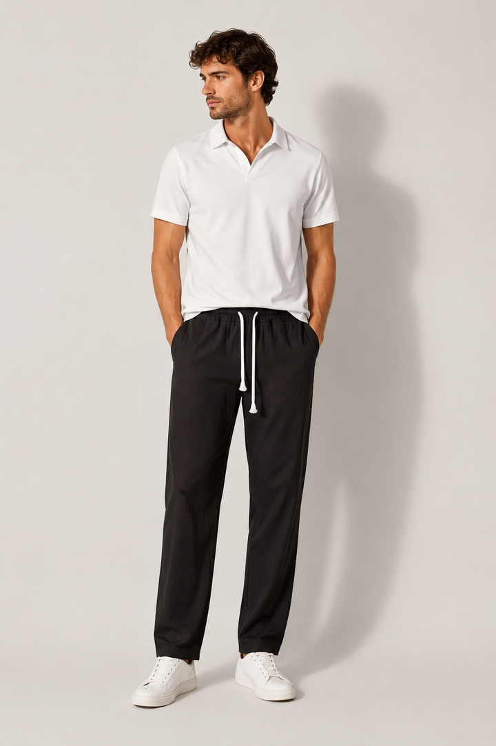 Ellmont London | Men’s Lightweight Straight Leg Linen Pants