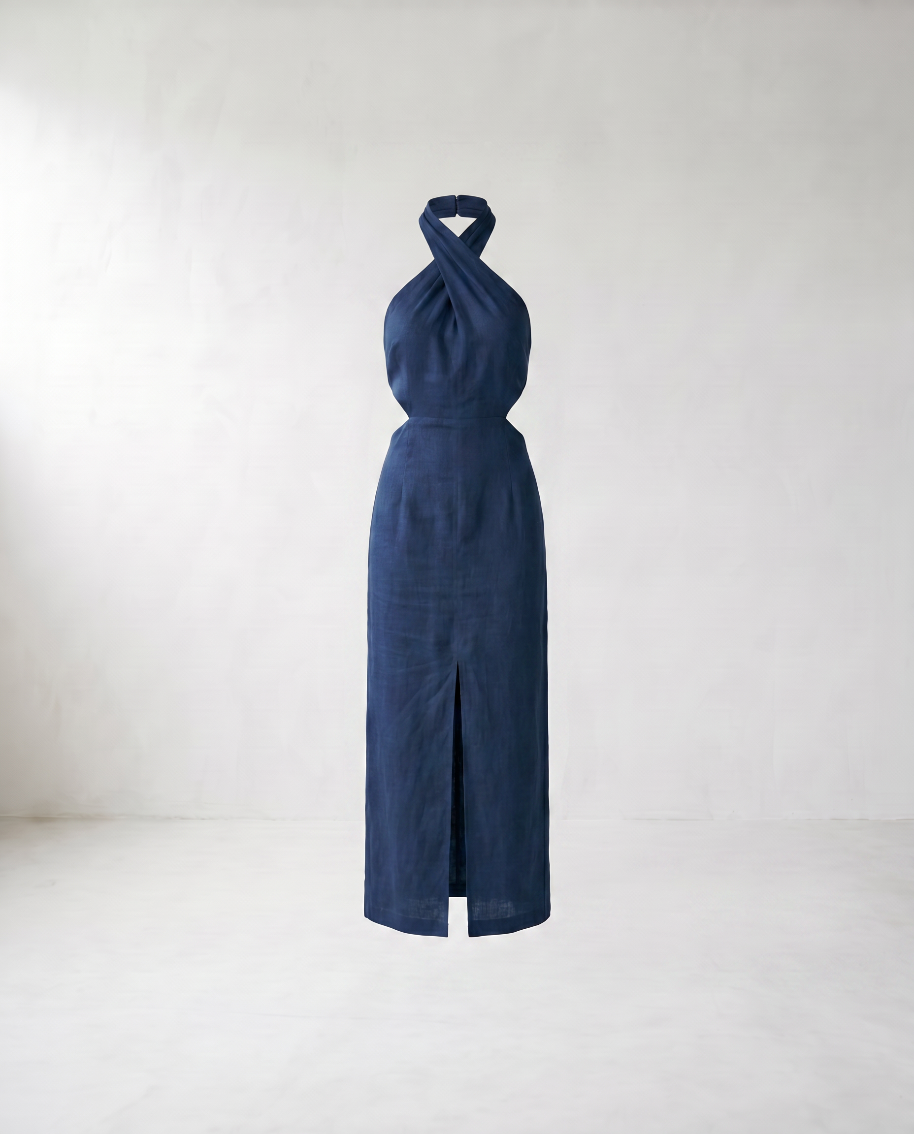 Adele Bohemian Halter Linen Dress