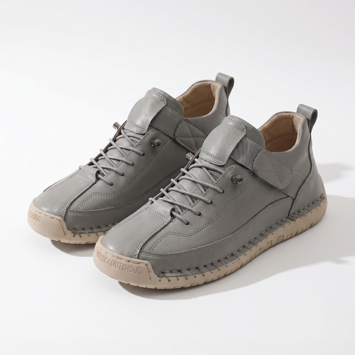 Evelyn White Stitched-Sole Comfort Trainers — Gray
