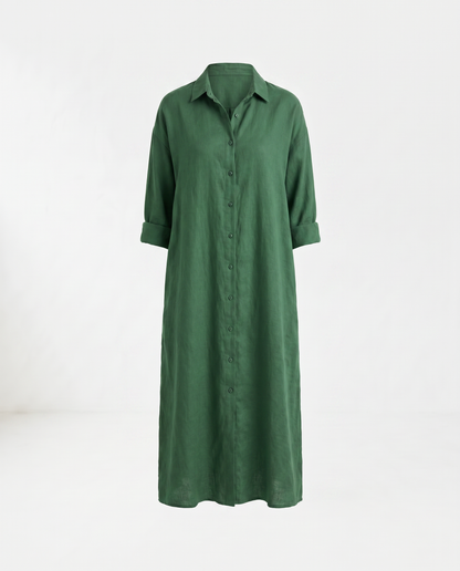 Amaris Linen Maxi Shirt Dress