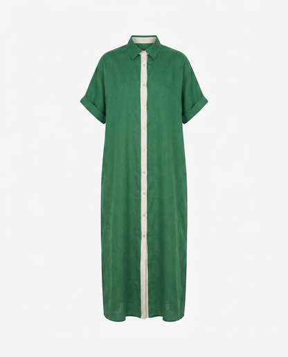 Gemma Belted Linen Shirt Dress