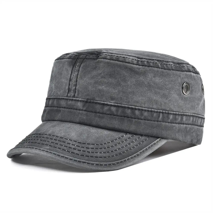 Men's Vintage Wash Cotton Baseball Cap with Structured Crown - Classic Streetwear Cap — Grey