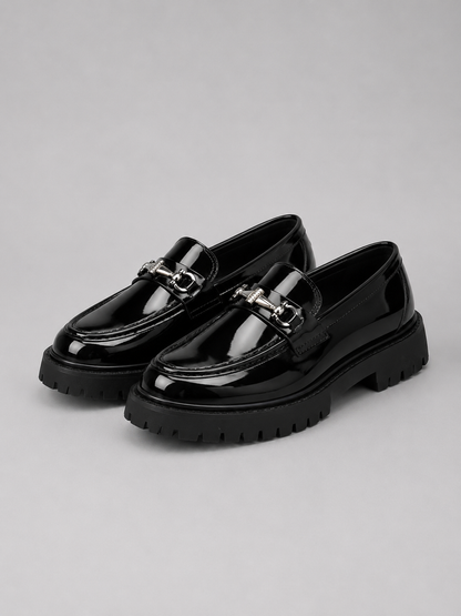 Men’s Chunky Sole Loafers – British Style Slip-On Shoes
