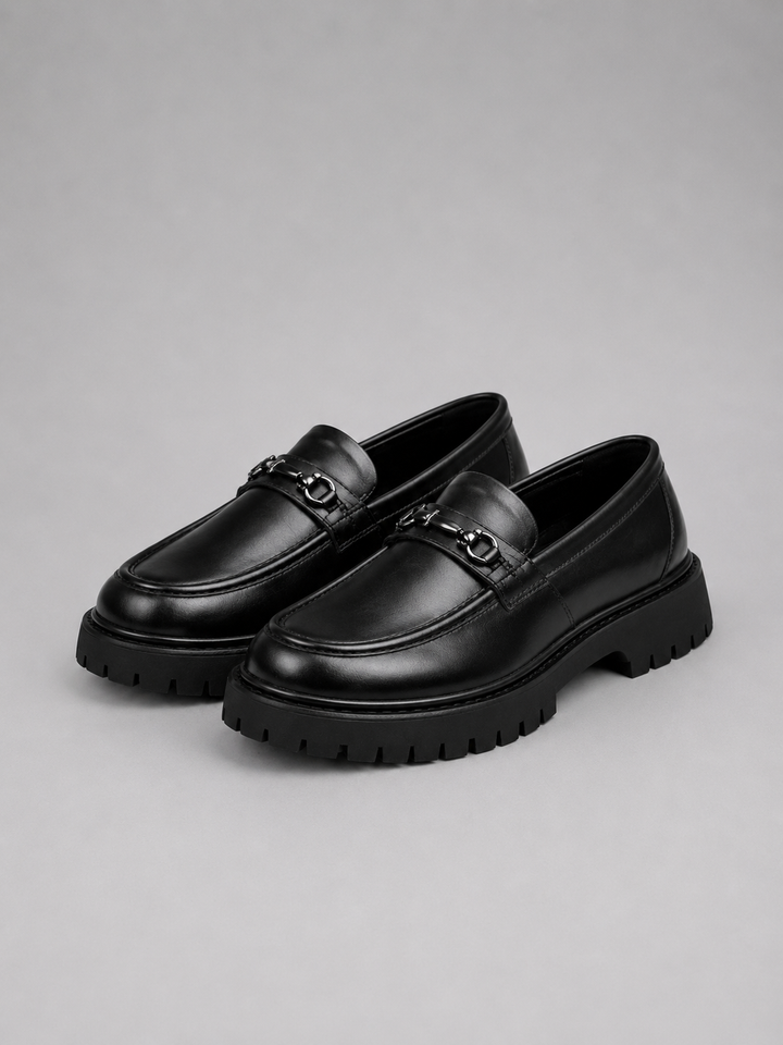 Men’s Chunky Sole Loafers – British Style Slip-On Shoes