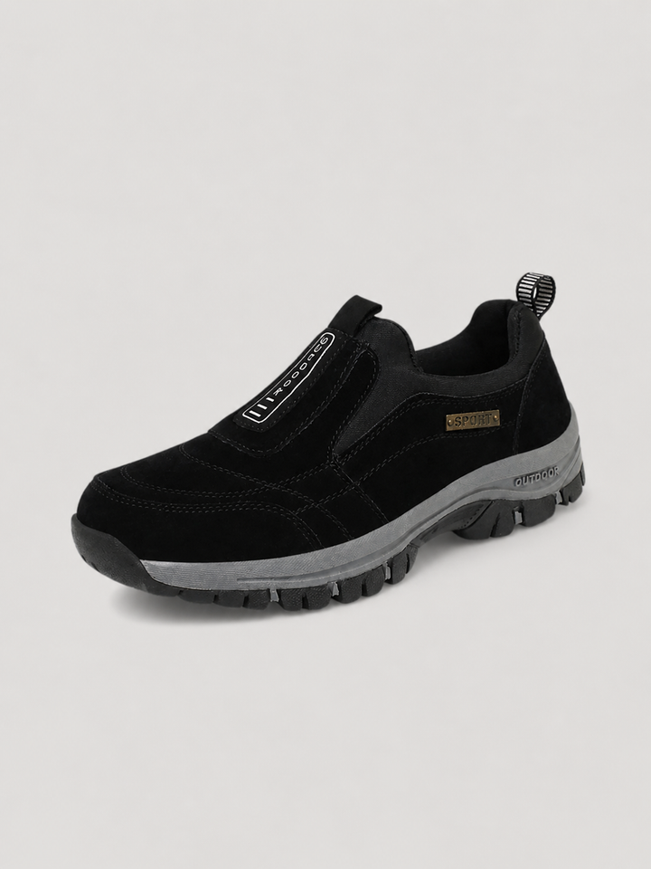 Men's Slip-On Walking Shoes with All-Day Comfort - Rugged Outdoor Style — Black