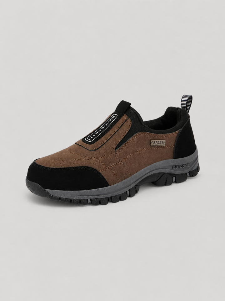 Men's Slip-On Walking Shoes with All-Day Comfort - Rugged Outdoor Style — Brown