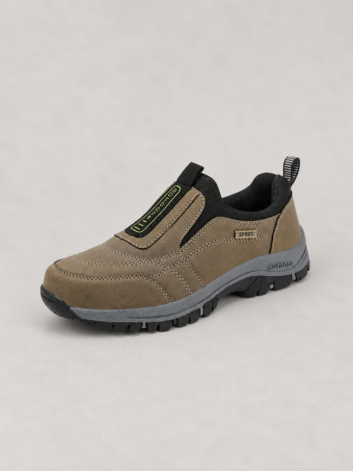 Men's Slip-On Walking Shoes with All-Day Comfort - Rugged Outdoor Style — Khaki