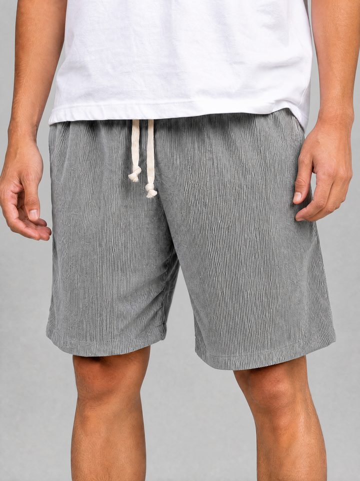 Men's Corduroy Shorts - Relaxed Fit — Grey