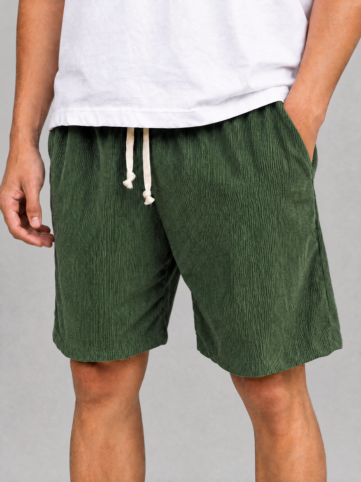 Men's Corduroy Shorts - Relaxed Fit — Dark Green