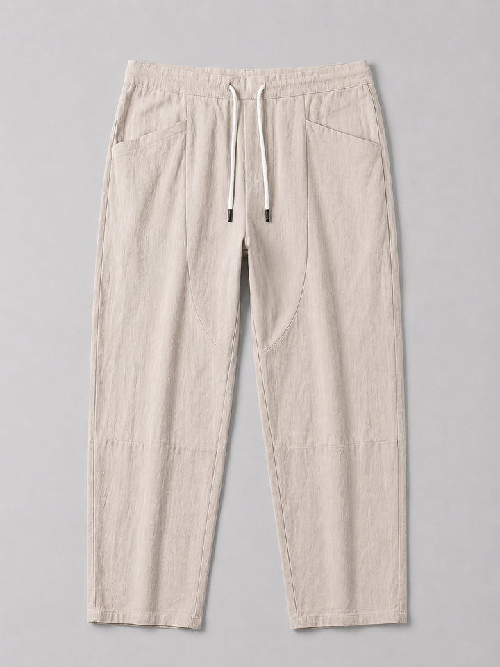 Men’s Drawstring Cropped Trousers – Relaxed Fit Summer Style