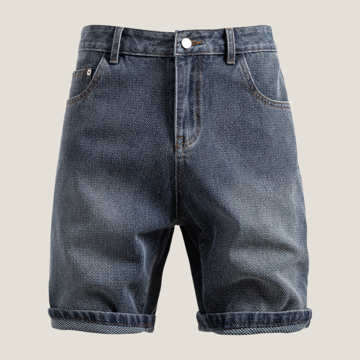 Men's Denim Shorts - Rolled Hem — Grey
