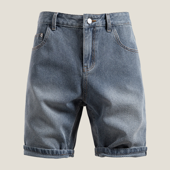 Men's Denim Shorts - Rolled Hem — Light Grey
