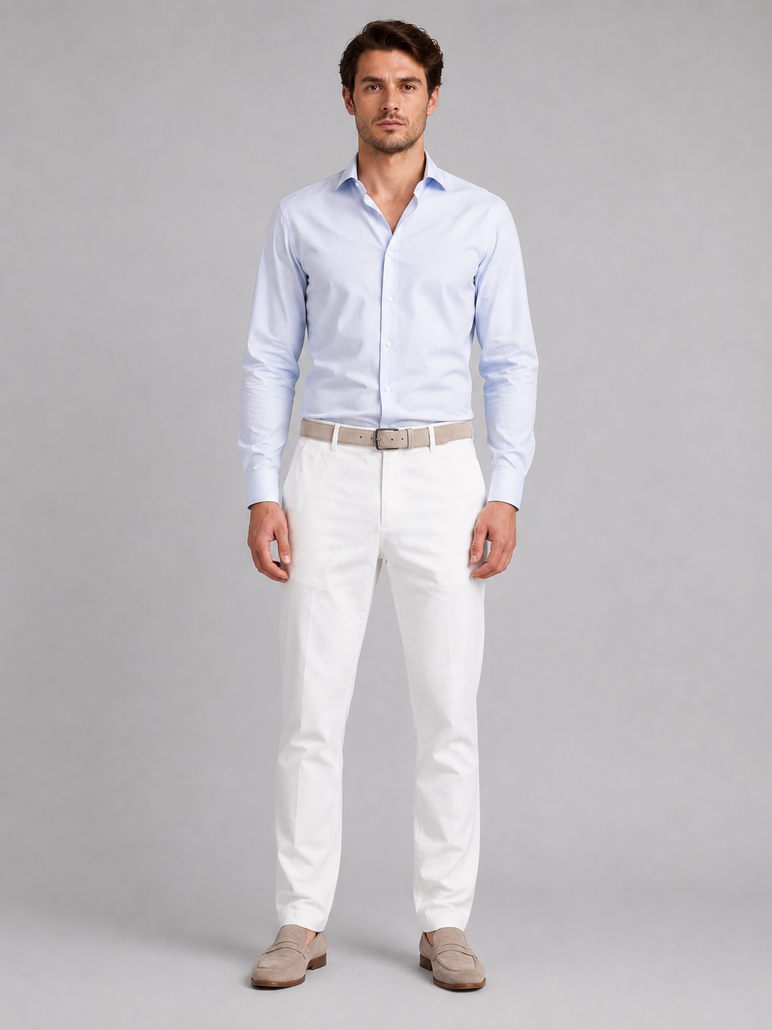 Men's Linen Look Straight Leg Trousers – Smart Relaxed Fit