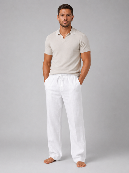 Men’s Linen Look Trousers – Relaxed Summer Fit