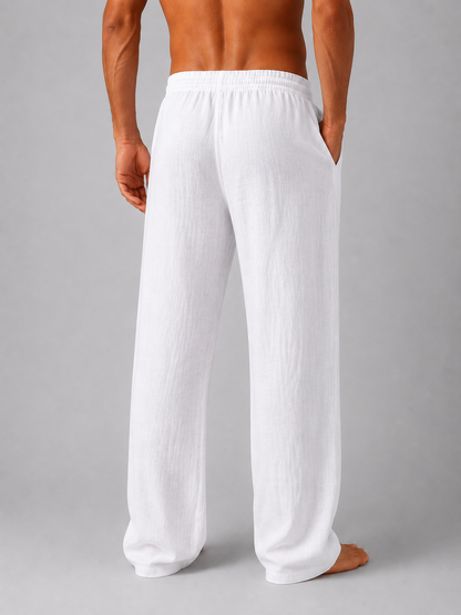 Men’s Linen Look Trousers – Relaxed Summer Fit