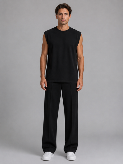 Men's Sleeveless Top & Wide Leg Trouser Co-Ord Set – Relaxed Fit