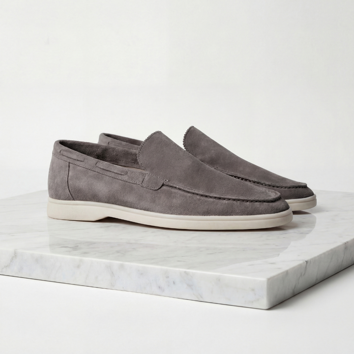 Men's Premium Suede Loafers - Classic Casual and Formal Shoes — Light Grey