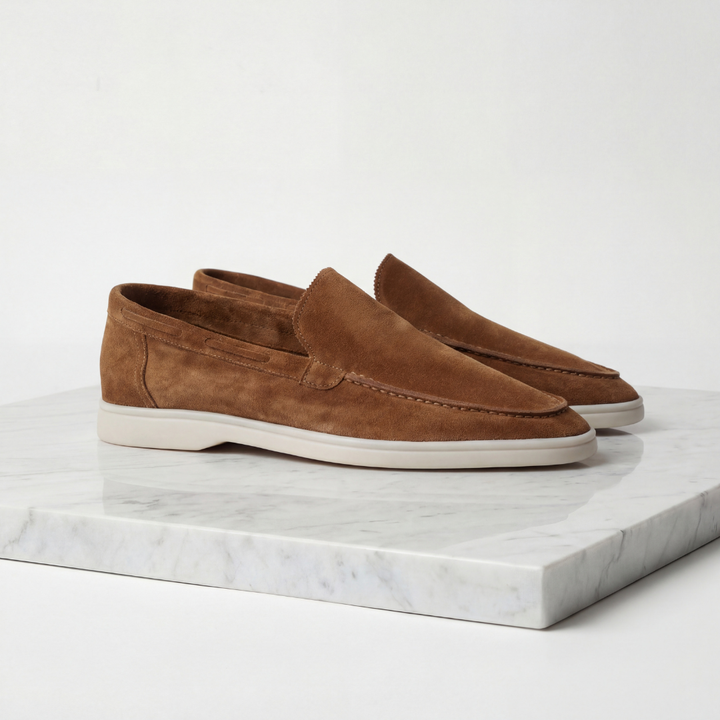Men's Premium Suede Loafers - Classic Casual and Formal Shoes — Light Brown