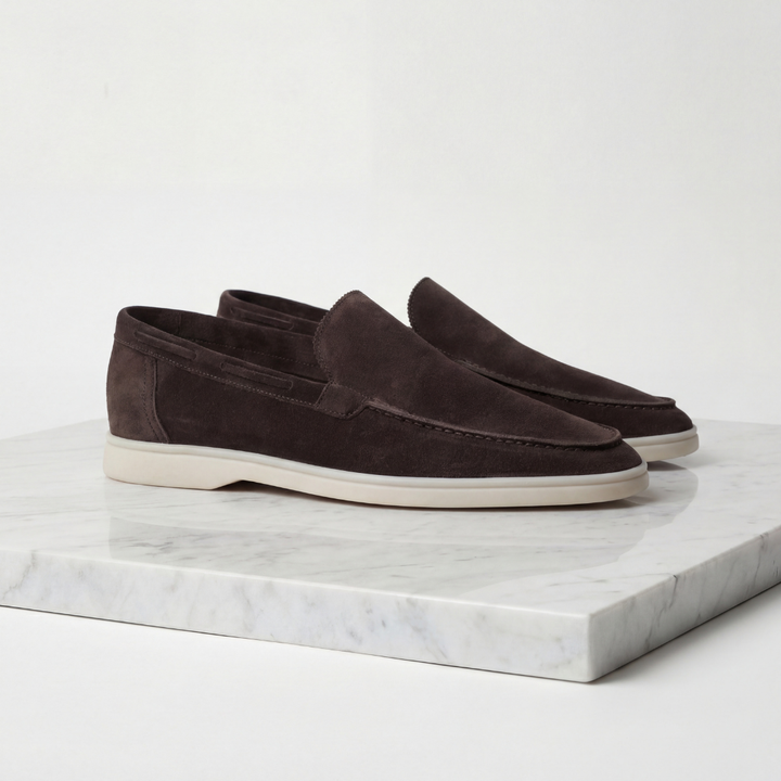 Men's Premium Suede Loafers - Classic Casual and Formal Shoes — Dark Brown