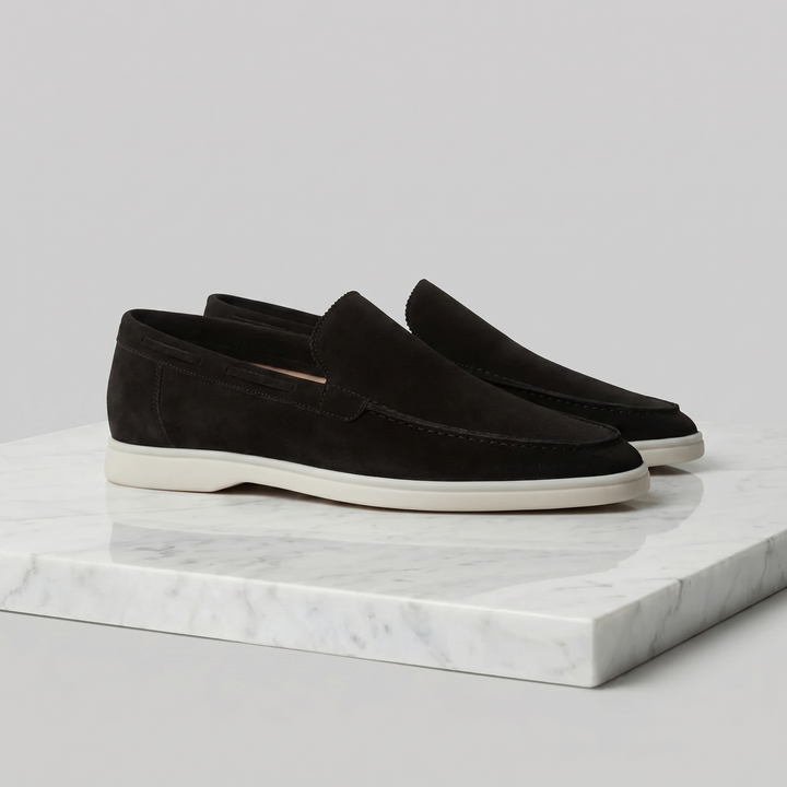 Men's Premium Suede Loafers - Classic Casual and Formal Shoes — Black