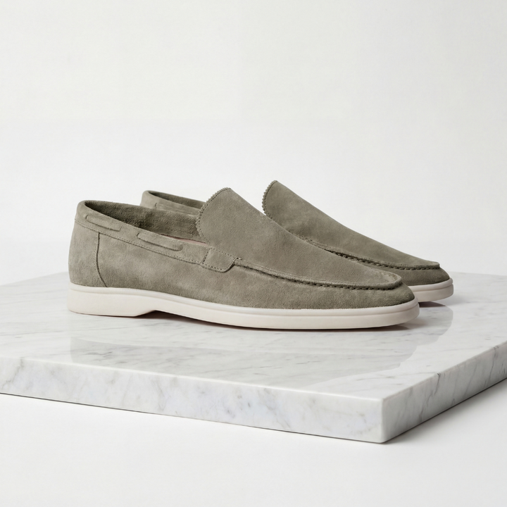 Men's Premium Suede Loafers - Classic Casual and Formal Shoes — Olive Green