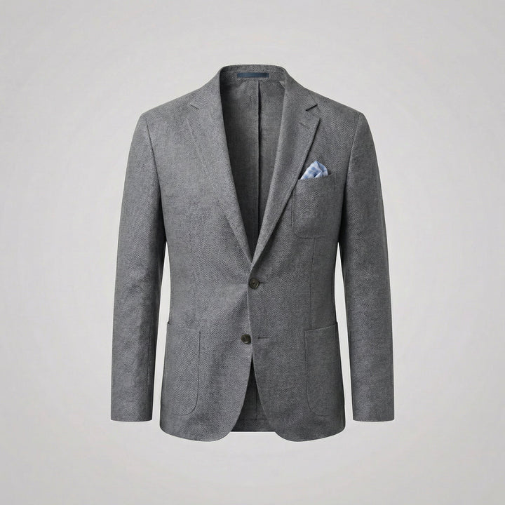 Men's Casual Linen Blazer - Lightweight Unstructured Fit for Office and Dinner — Light Gray