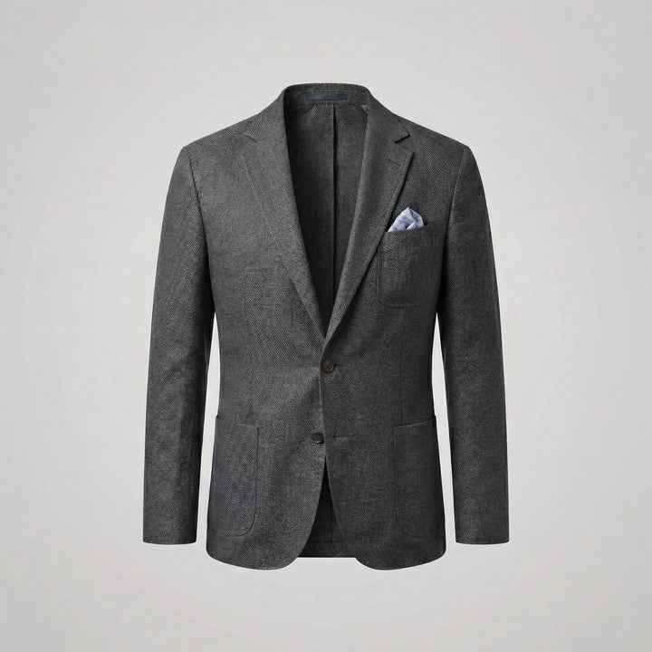 Men's Casual Linen Blazer - Lightweight Unstructured Fit for Office and Dinner — Dark Gray