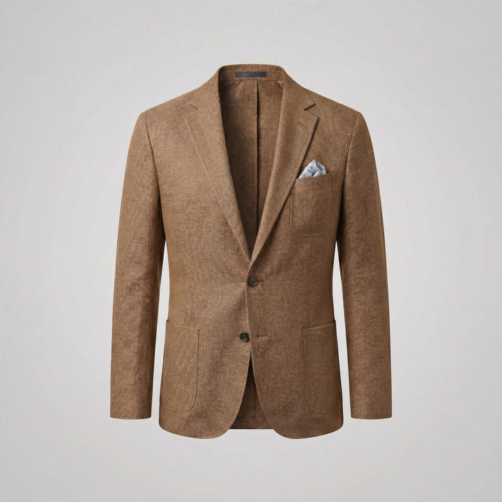 Men's Casual Linen Blazer - Lightweight Unstructured Fit for Office and Dinner — Beige