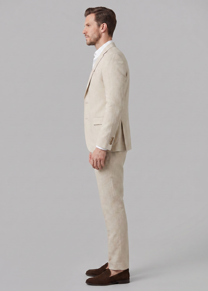 Men's Linen Blend Wedding Suit Set