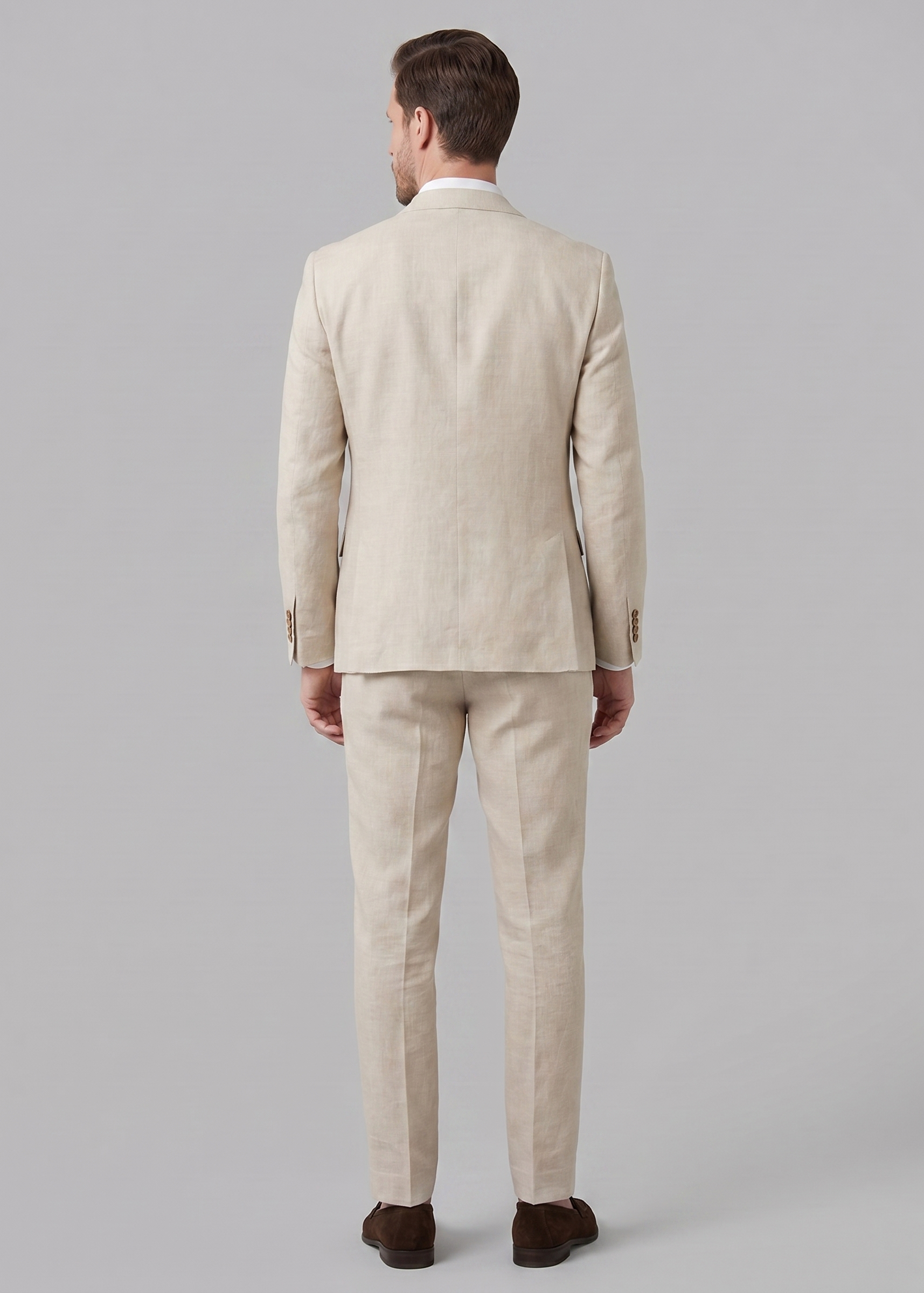 Men's Linen Blend Wedding Suit Set